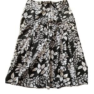 e-vie Size 16 Linen Blend Floral Modest Long Full Summer Party Boho Skirt